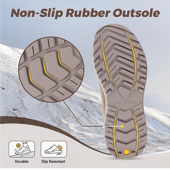 FitVille Wide Width Mens Winter Boots Fur Lined Diabetic shoe 15 x-wide / 571 - Picture 7 of 11